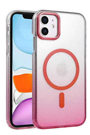 Teleplus iPhone 11 Kılıf Simli Shinys Glossy Manyetik Şarjlı Kapak