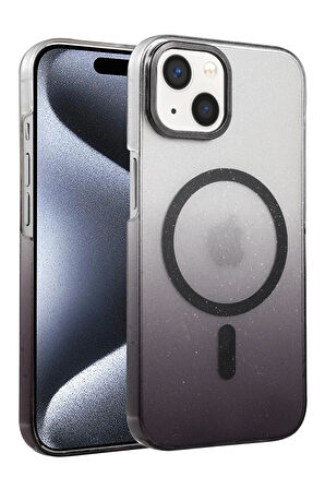 Teleplus iPhone 15 Kılıf Simli Shinys Glossy Manyetik Şarjlı Kapak