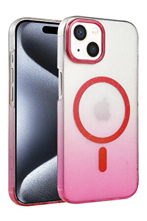 Teleplus iPhone 14 Kılıf Simli Shinys Glossy Manyetik Şarjlı Kapak