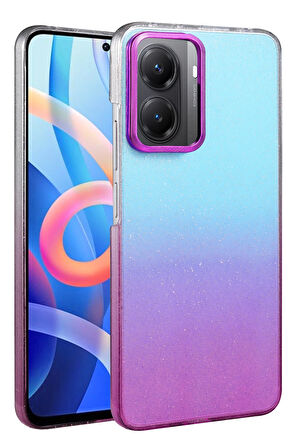 Teleplus Xiaomi Poco X7 Pro Kılıf Simli Shinys Glossy Renk Geçişli Kapak