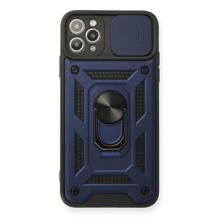 Apple İphone  Pro Max Kılıf Pars Lens Yüzüklü Silikon - Lacivert
