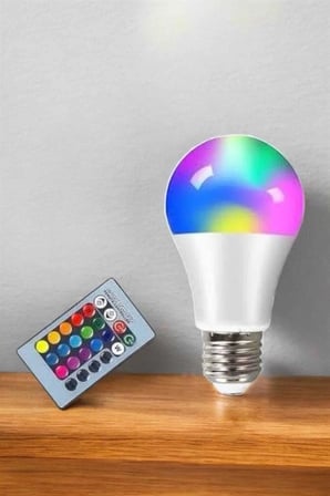 Led Ampul Enerji Dostu RGB Işıklı W Led Işık