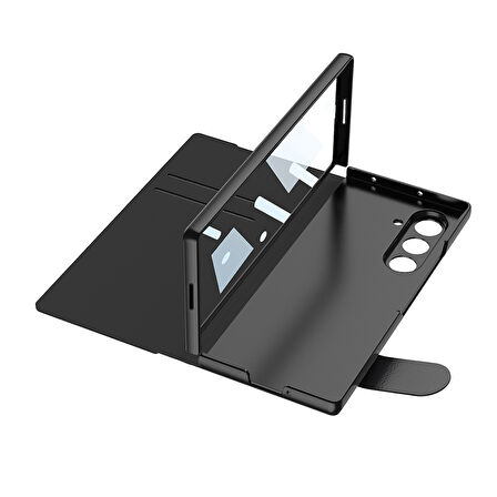 Teleplus Samsung Galaxy Z Fold 7 Kılıf Fest Kalem Bölmeli Kapaklı PC Sert Kapak