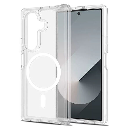 Teleplus Samsung Galaxy Z Fold 7 Kılıf Manyetik Şarj Özellikli Kapak Ekran Koruyucu Lens Koruma Set