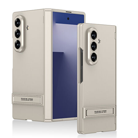 Teleplus Samsung Galaxy Z Fold 7 Kılıf Standlı Sert Kıpta Kapak