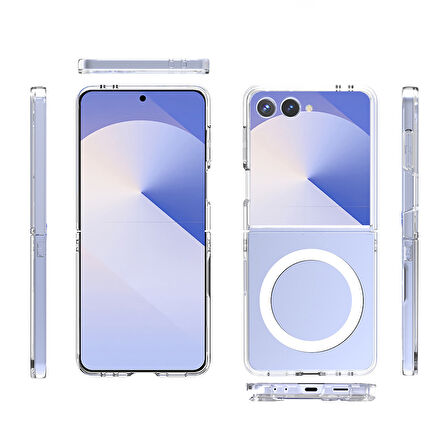 Teleplus Samsung Galaxy Z Flip 7 Kılıf Porto PC Sert Manyetik Şarj Özellikli Kapak