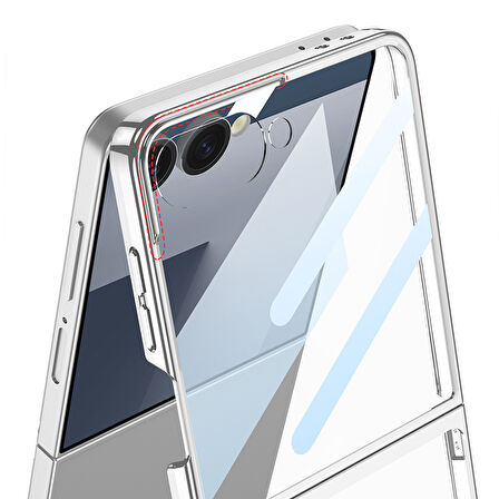 Teleplus Samsung Galaxy Z Flip 7 Kılıf Manyetik Şarj Özellikli Yüzüklü KPT02 Kapak