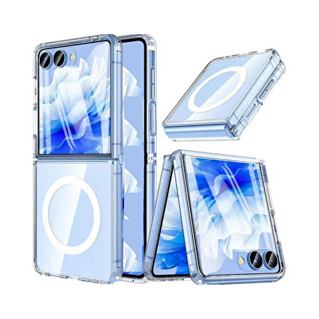 Teleplus Samsung Galaxy Z Flip 7 Kılıf Embos Manyetik Şarj Özellikli Kapak