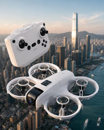 Işıklı Mini Drone Çift Batarya ve Yedek Pervane Setli