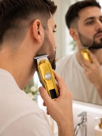 Erkek Saç Sakal Tıraş Makinesi LED Ekranlı Turbo Modlu T Bıçaklı Ense Favori Şekillendirme Makinesi