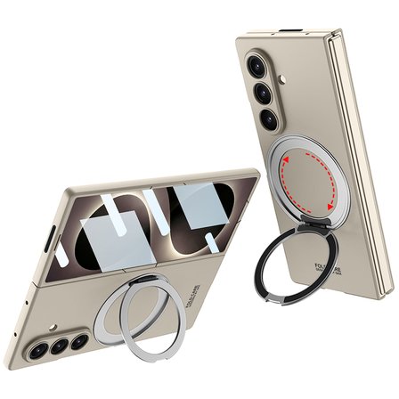 Teleplus Samsung Galaxy Fold 8 Ultra Kılıf Kıpta Msafe Şarj Özellikli Yüzüklü Sert Kapak