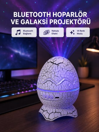 Dinozor Yumurta Gece Lambası Projektör – 14 Renk Seçeneği