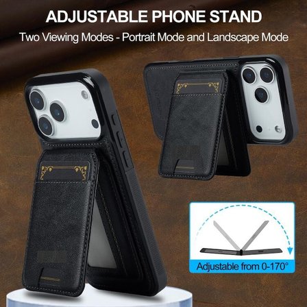 Teleplus iPhone 17 Pro Max Kılıf Capella L3 Serisi Mıknatıslı Kartlıklı 2-1 Kapak