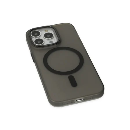 Apple İphone 15 Pro Max Kılıf Lodos Magneticsafe Mat Kapak - Siyah