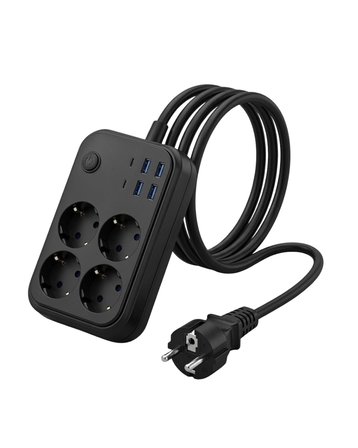 Akım Korumalı Çoklu Priz  USB  Type C  Priz Güvenli ve Hızlı Şarj