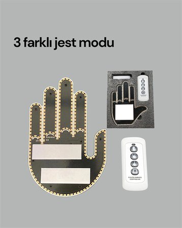 Yüksek Görünürlüklü Otomobil Jest Işığı – 3 Modlu LED Arka Cam Aksesuarı, Pratik ve Eğlenceli
