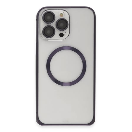 Joko Apple İphone 14 Pro Kılıf Metal Bumper Magneticsafe Kapak - Derin Mor