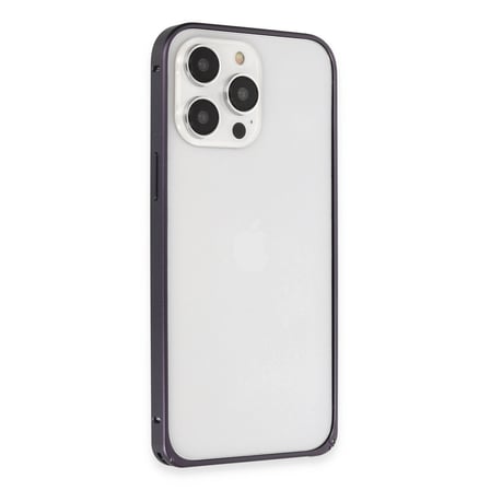 Joko Apple İphone 14 Pro Kılıf Metal Bumper Magneticsafe Kapak - Derin Mor