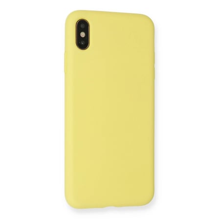 Apple İphone Xs Max Kılıf Nano İçi Kadife Silikon - Mat Sarı