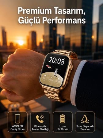 Sağlık Takipli Akıllı Saat 117 Spor Modlu AMOLED Ekran