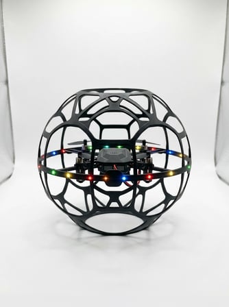 El Hareketi Kontrollü Futbol Topu Tasarımlı Drone LED Işıklı