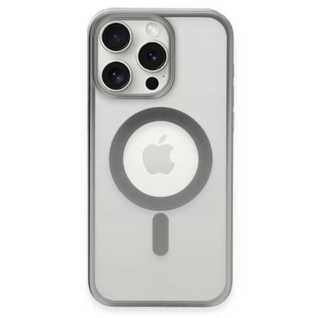 Apple İphone  Pro Max Kılıf Erozi Magsafe Kapak - Gümüş