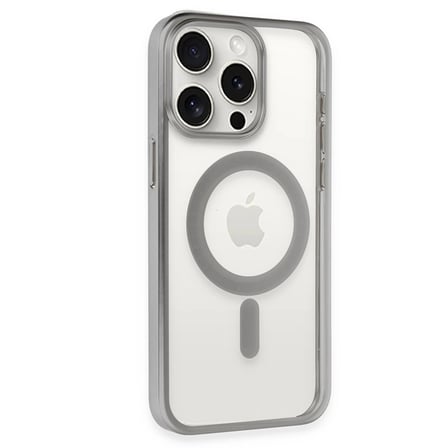 Apple İphone  Pro Max Kılıf Erozi Magsafe Kapak - Gümüş