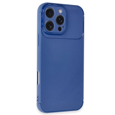 Apple İphone  Pro Max Kılıf Auto Focus Karbon Kapak - Lacivert