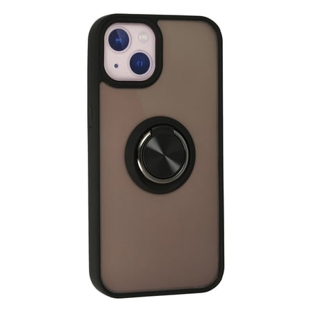 Apple İphone 15 Kılıf Montreal Yüzüklü Silikon Kapak - Siyah