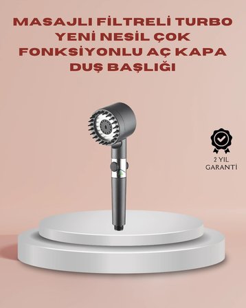 Filtreli Masaj Özellikli Duş Başlığı Aç Kapa Tuşlu