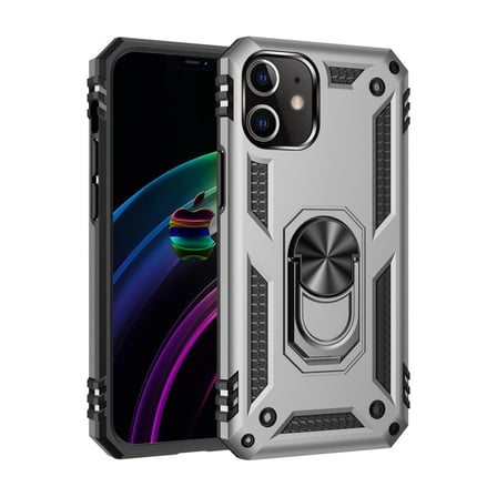 Apple İphone 12 Mini Kılıf Sofya Yüzüklü Silikon Kapak - Gümüş