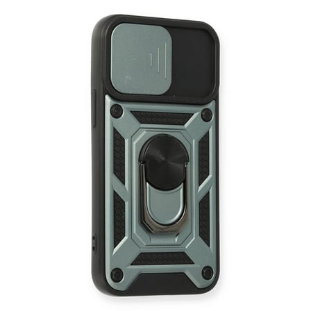 Apple İphone 12 Mini Kılıf Pars Lens Yüzüklü Silikon - Yeşil