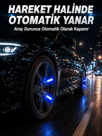 Hareketle Yanan LED Sibop Işığı 4'lü Araç Lastik Lambası