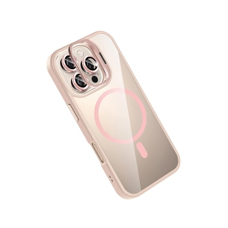 Joko Apple İphone  Pro Max Remim Lensli Magsafe Standlı Kapak - Pembe