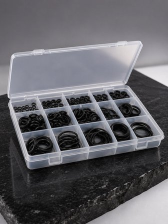Organizer Kutulu O-Ring Conta Seti 225 Parça | Dayanıklı Kauçuk Sızdırmazlık Contaları