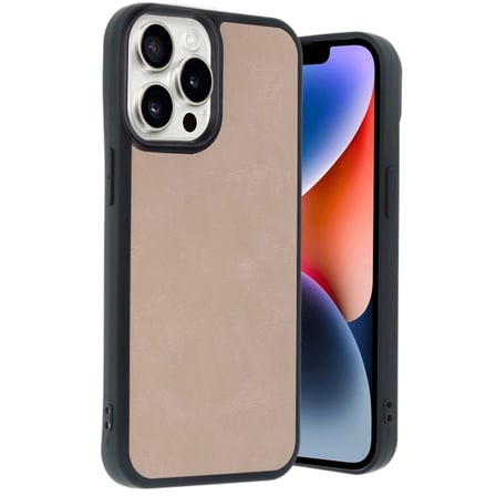 Apple İphone  Pro Max Kılıf Aras Deri Kapak - Pudra