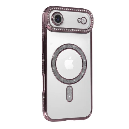 Apple İphone 17 Air Joke Simli Magneticsafe Kılıf - Pembe