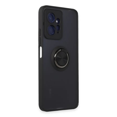 Xiaomi Redmi Note 12 4g Kılıf Montreal Yüzüklü Silikon Kapak - Siyah