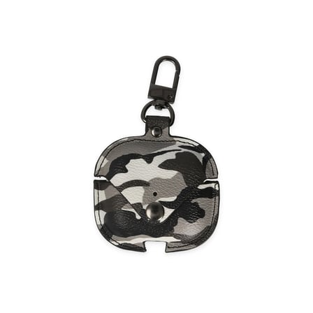 Apple Uyumlu Airpods Pro (.nesil) Çanta Kamuflaj Deri Kılıf - Gri