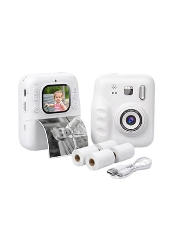 Çocuk Dijital Baskılı Kamera 5 Kalem 4 Rulo Kağıt Hediyeli Eğlenceli Fotoğraf Makinesi