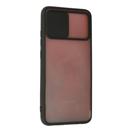 Samsung Galaxy A02s Kılıf Palm Buzlu Kamera Sürgülü Silikon - Siyah