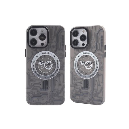 Apple İphone  Pro Max Kılıf Apollo Magneticsafe Desenli Kapak - Apollo Siyah -