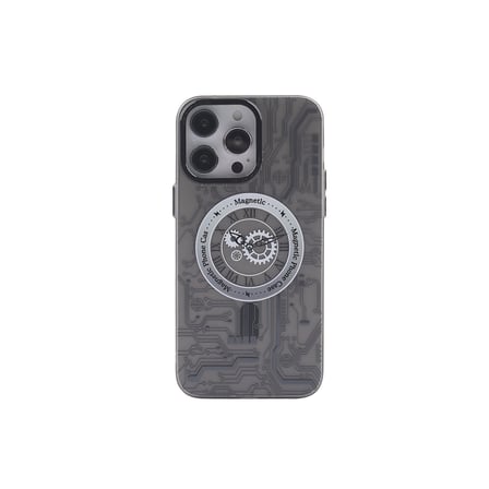Apple İphone  Pro Max Kılıf Apollo Magneticsafe Desenli Kapak - Apollo Siyah -