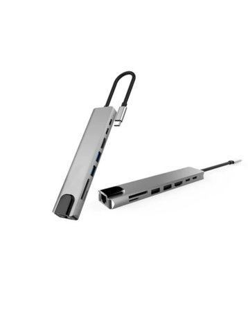 Port Type C Hub USB HDMI RJ SD TF Kart Okuyucu Çoklayıcı