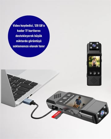 Hareket Algılayıcılı Taşınabilir Mini Kamera – 3MP Fotoğraf, Düşük Güç Tüketimi