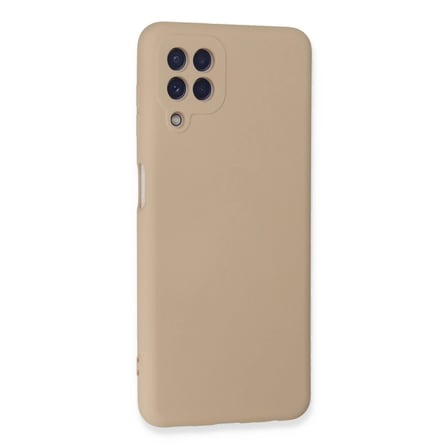 Samsung Galaxy A22 Kılıf Nano İçi Kadife Silikon - Pudra