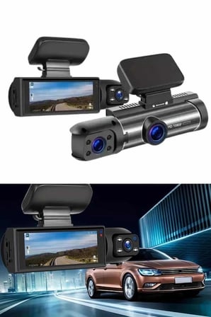 Araç İçi Full Hd Kamera Ön ve Arka Kameralı Ekranlı Araç Kamerası