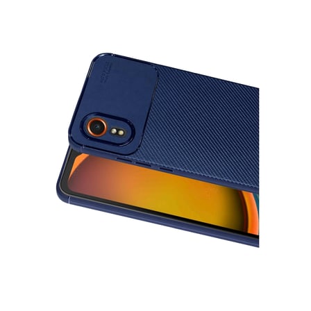 Samsung Galaxy Xcover  Kılıf Auto Focus Karbon Kapak - Lacivert