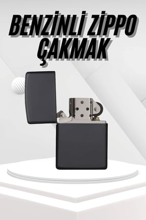 Hediyelik Zarif  Siyah Benzinli Çakmak