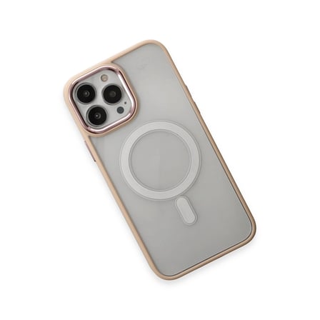 Apple İphone 15 Pro Kılıf Room Magneticsafe Silikon - Pudra